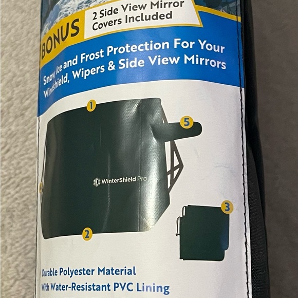 Winter Windshield Cover Frost BlockerMirror Covers And Storage Pouch - Picture 4 of 7